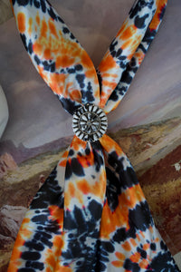 Orange & Black Tie Dye Wild Rag