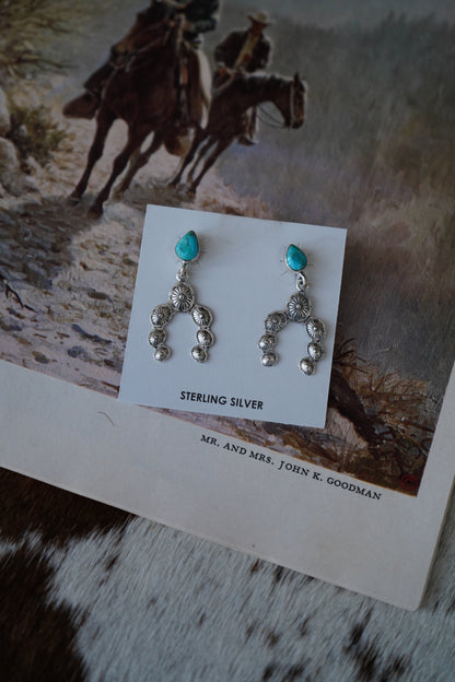 Turquoise Concho Naja Stud Earrings
