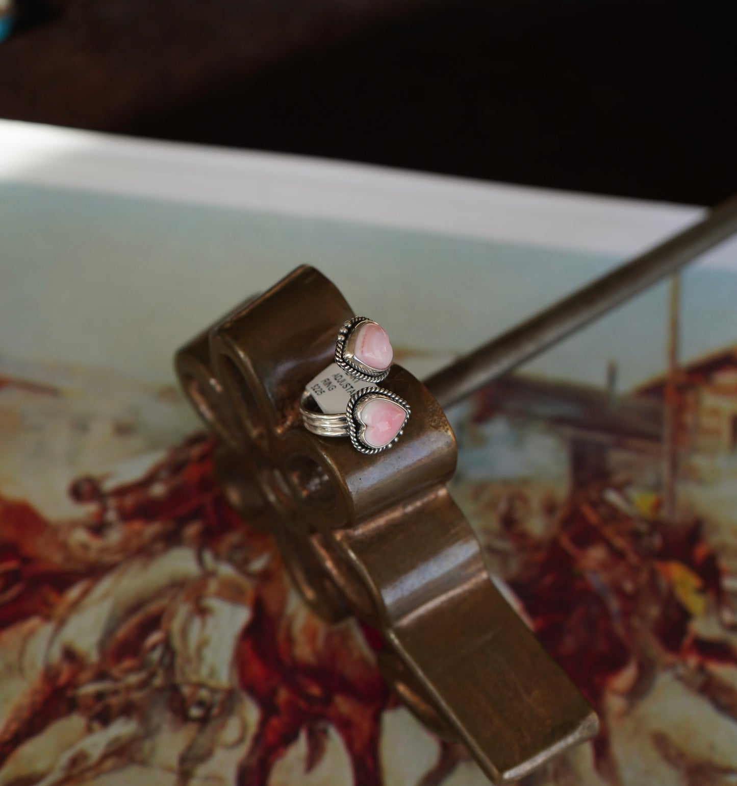 Pink Conch Heart Rings