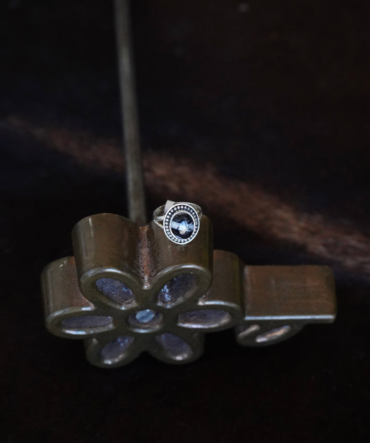 Round Zebra White Buffalo Ring - Sz 7