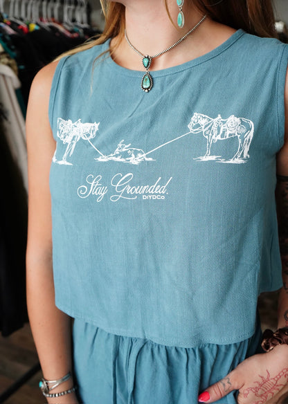 Stay Grounded Linen Crop Tank & Shorts Set