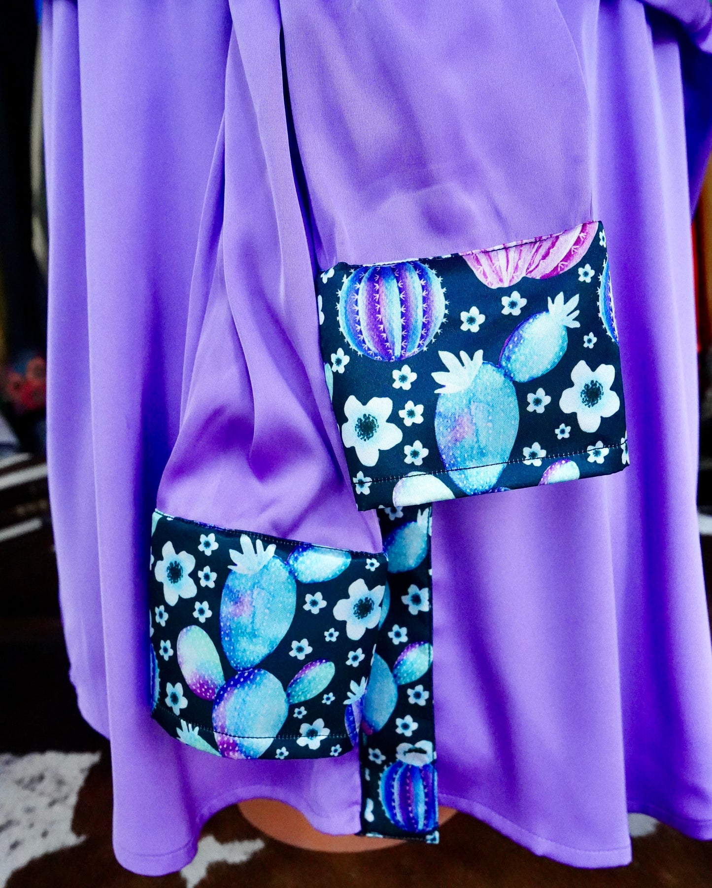 Branded Flowy Satin Button Downs