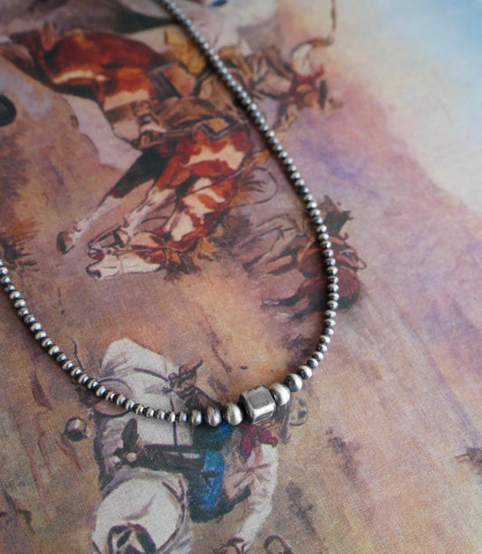 Sterling Silver Pearls w/ Square Pearl Necklace - 18”