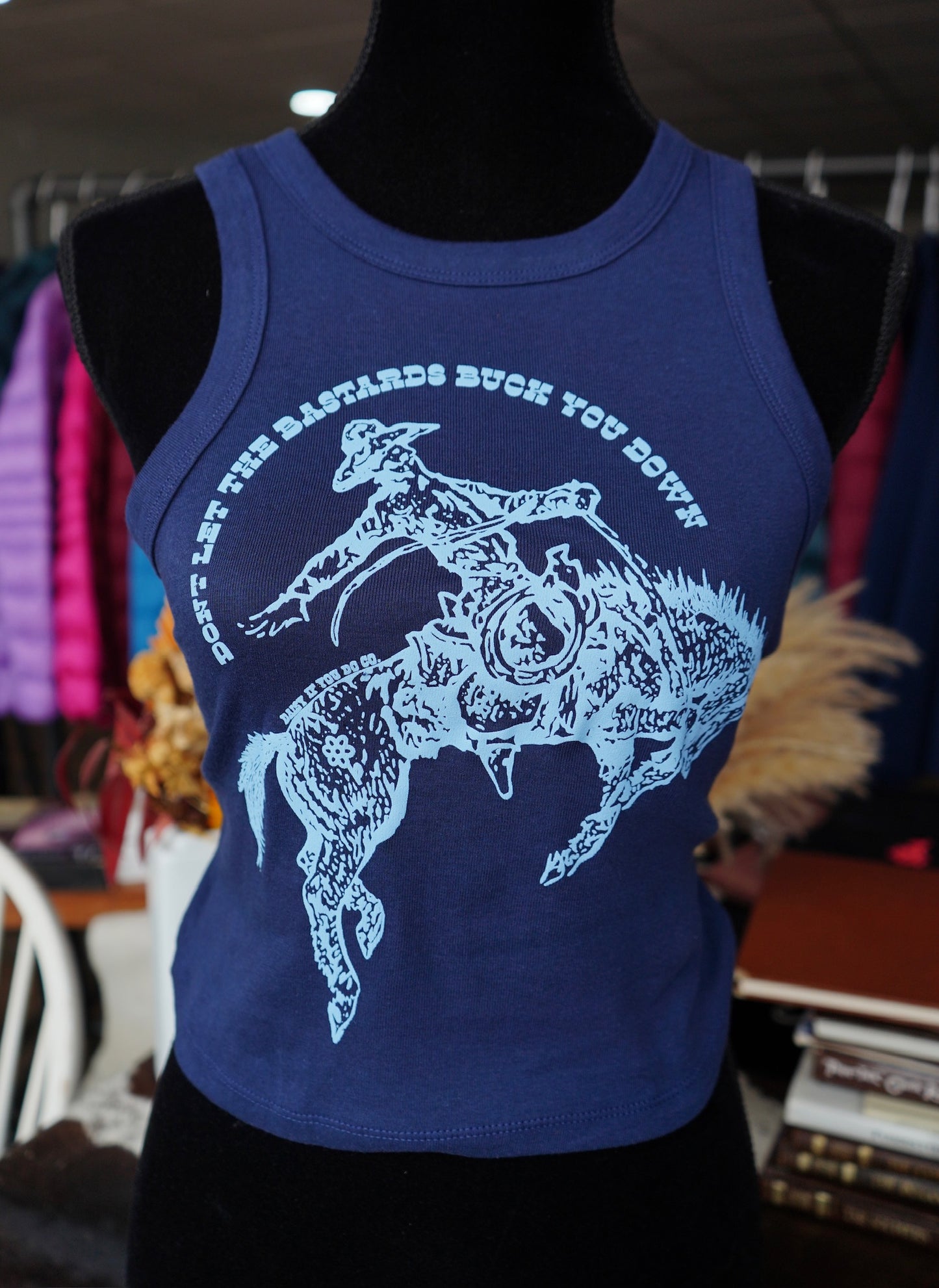 Navy Bucked Down - Bella & Canvas Baby Tee T-Shirt