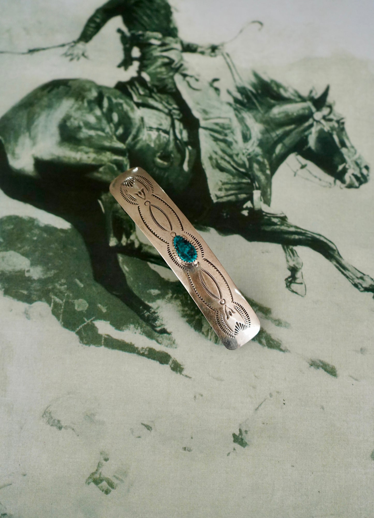 Single Stone Turquoise Hair Clips