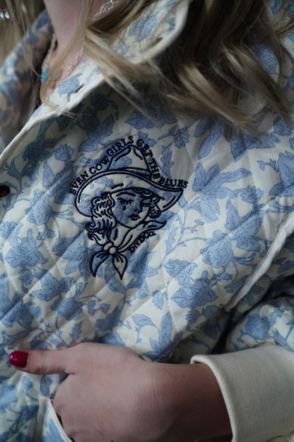 Cowgirls Cry Floral Quilted w/ Bow Tie Cuffs Jacket