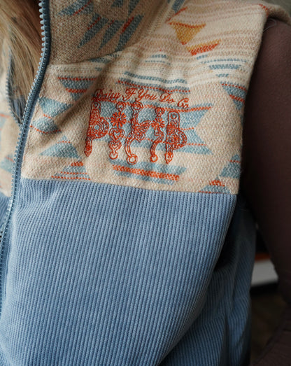 Daisy Spade Blue Aztec Vest