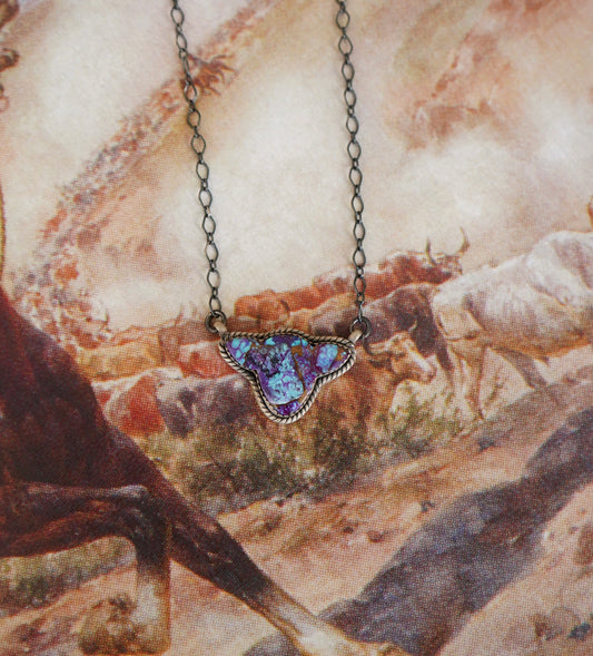 Purple Mojave Cow Head Necklace