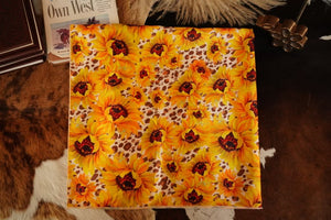 Sunflowers on Cheetah Wild Rag