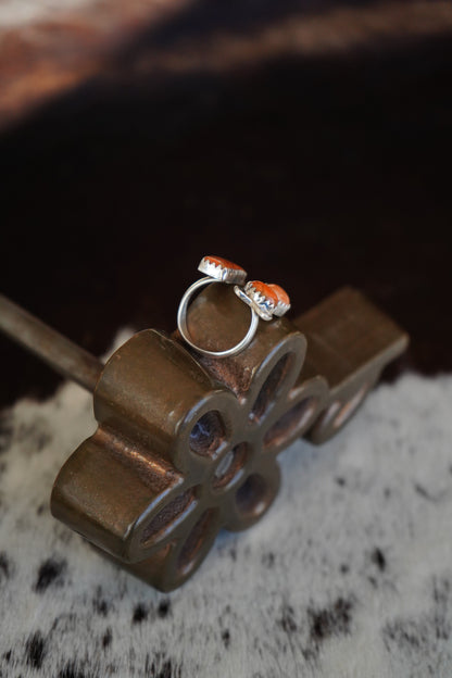 Orange Spiny Cat w/ Bar Ring - Adj