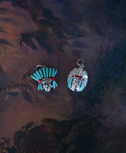 Inlay Chief Head Pendants