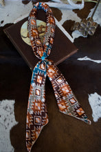 Load image into Gallery viewer, Deep Teal &amp; Saddle Tan Aztec DS Wild Rag