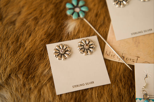 Silver Flower Earrings