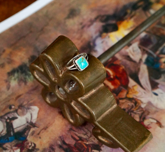 Square Turquoise Ring - Sz 6.5