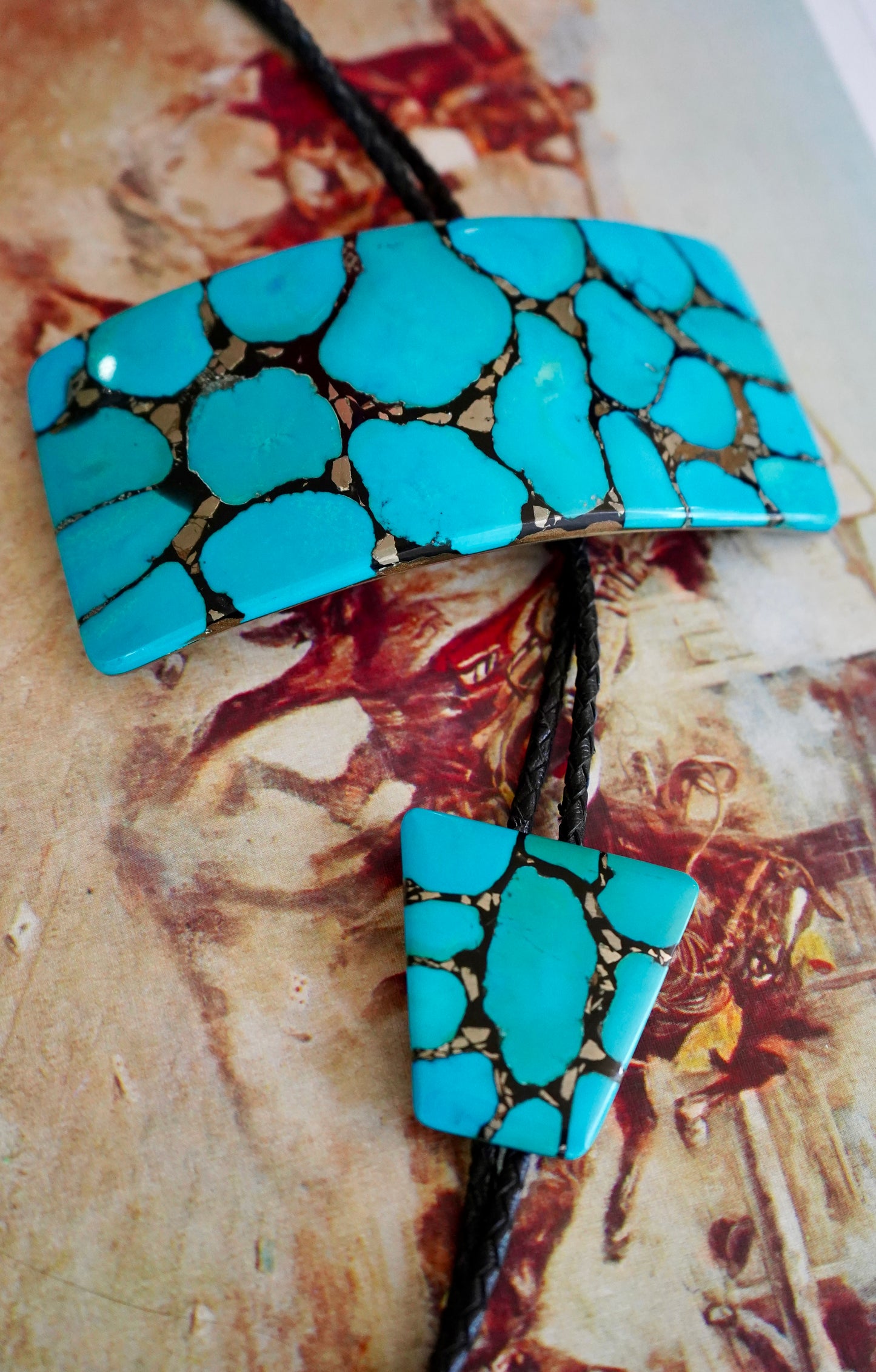 Vintage Turquoise Bolo & Buckle Set
