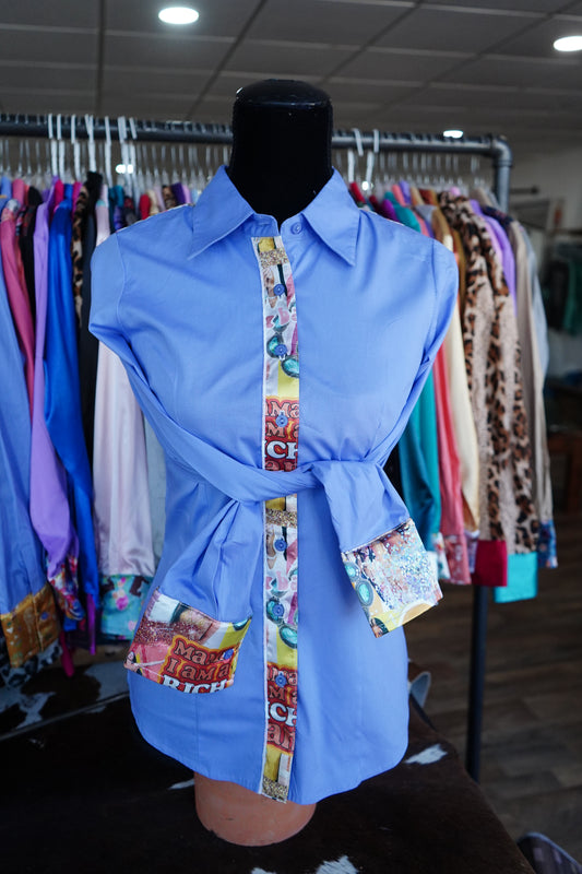 M - Richman on Lilac Cotton Button Down