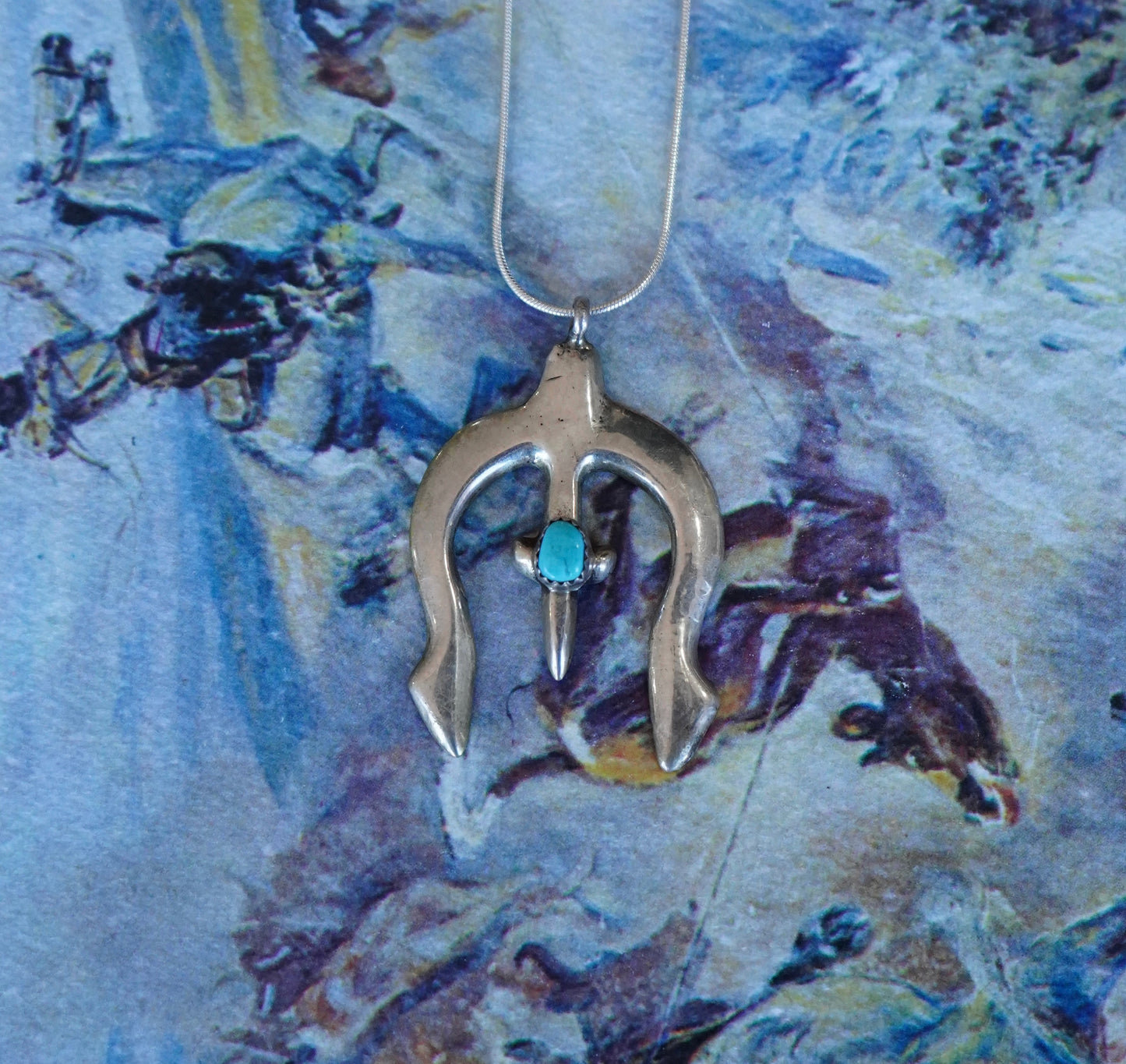 Vintage Turquoise Naja Pendant