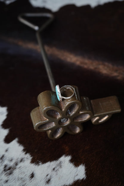 Turquoise Teardrop Ring - Sz 7.5