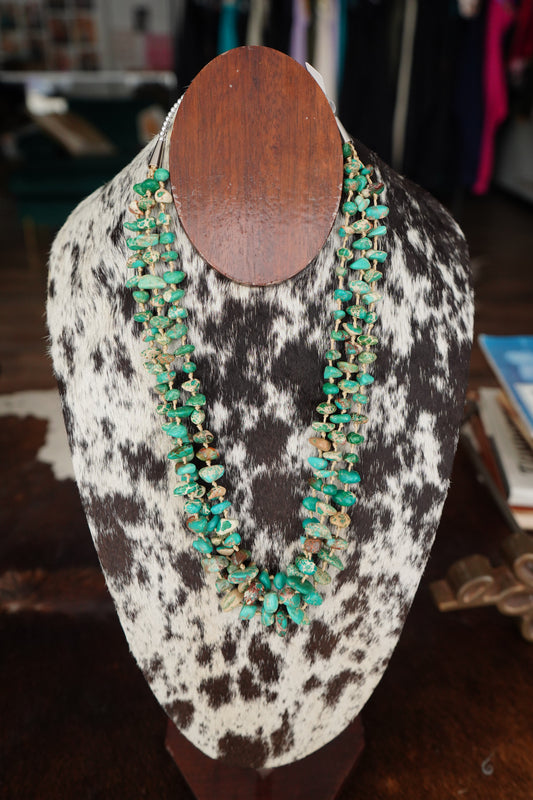 Vintage Turquoise 3 Strand Necklace