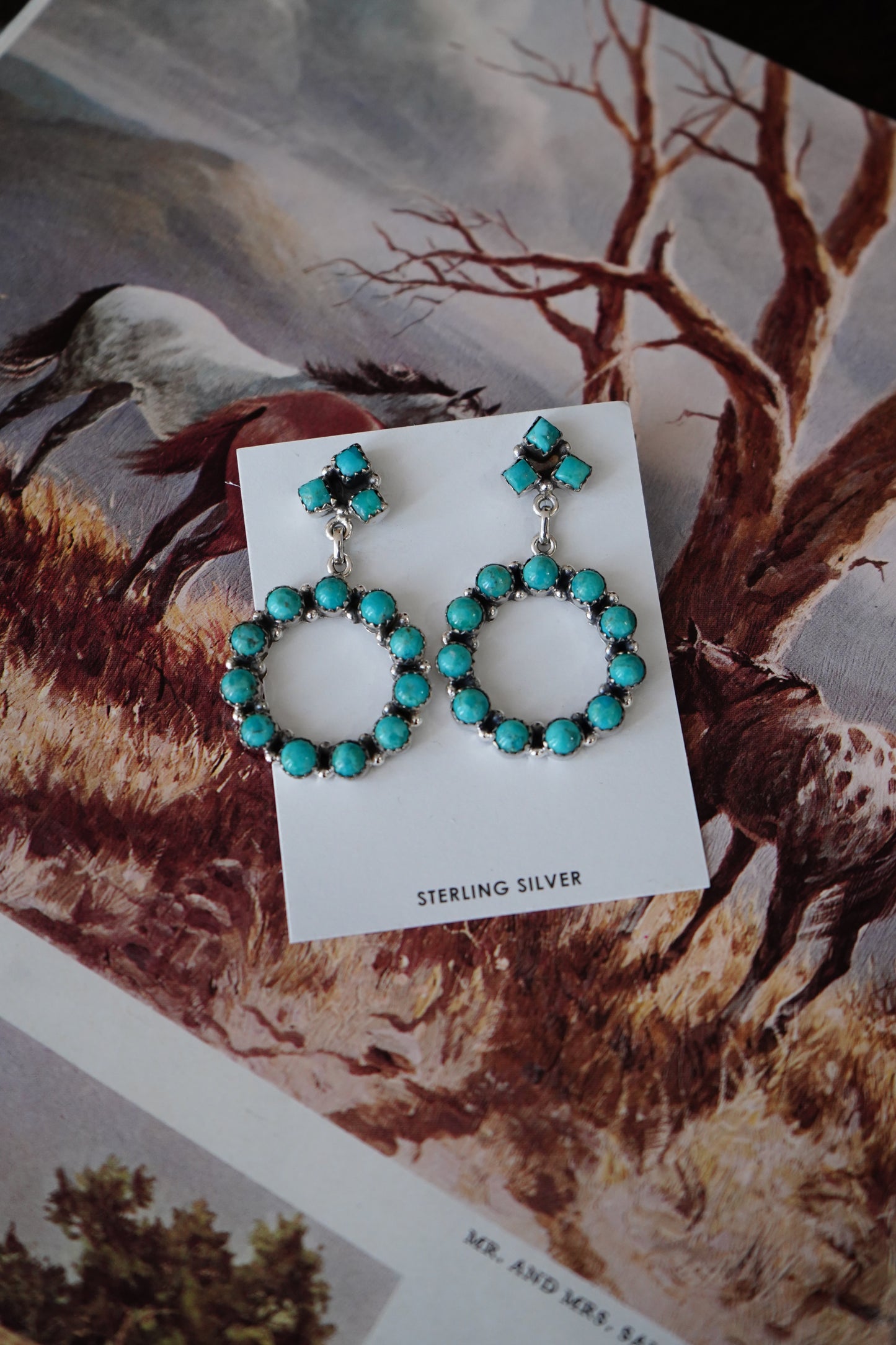Turquoise Infinity Dangly Stud Earrings