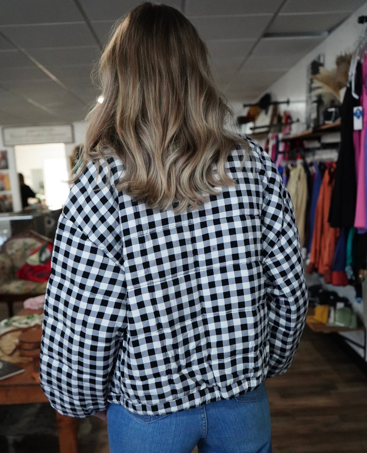 Daisy B/W Plaid Jacket