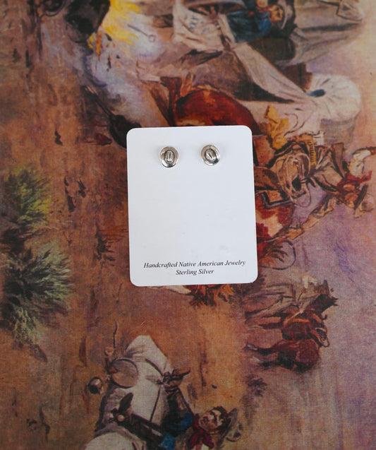 Dainty Sterling Silver Cowboy Hat Stud Earrings