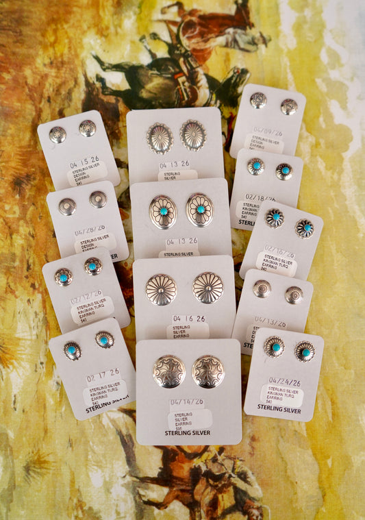 Concho Stud Earrings