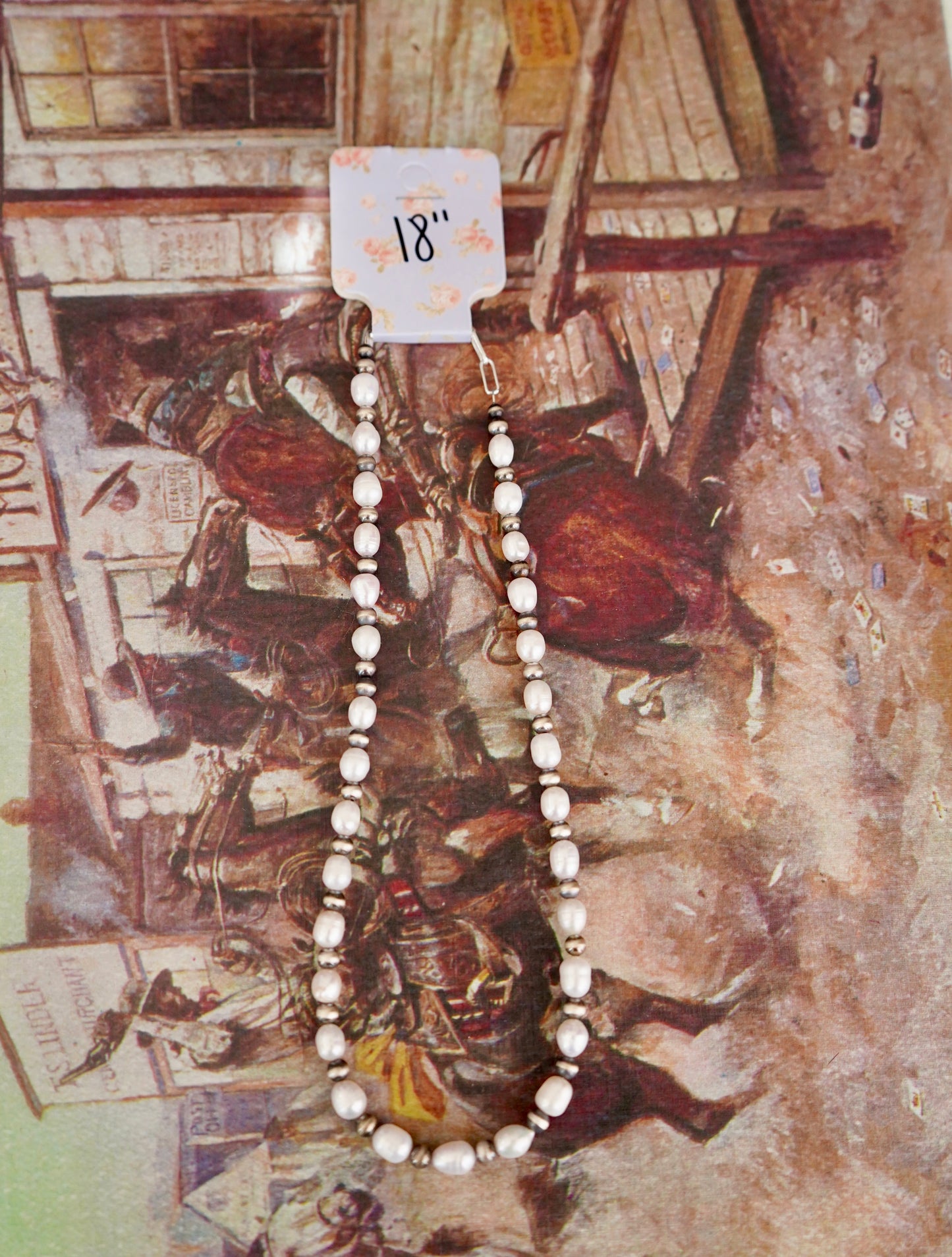 Freshwater Pearls & Sterling Silver Pearls Necklace - 18”