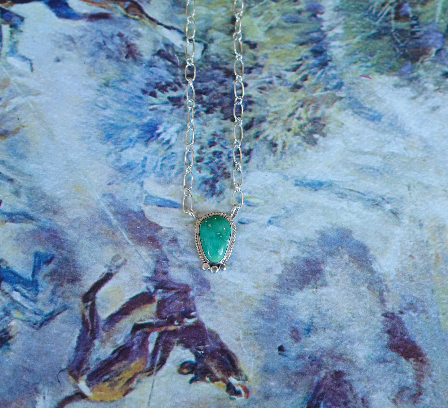 Sharon McCarthy Dainty Sonoran Gold Turquoise Necklace