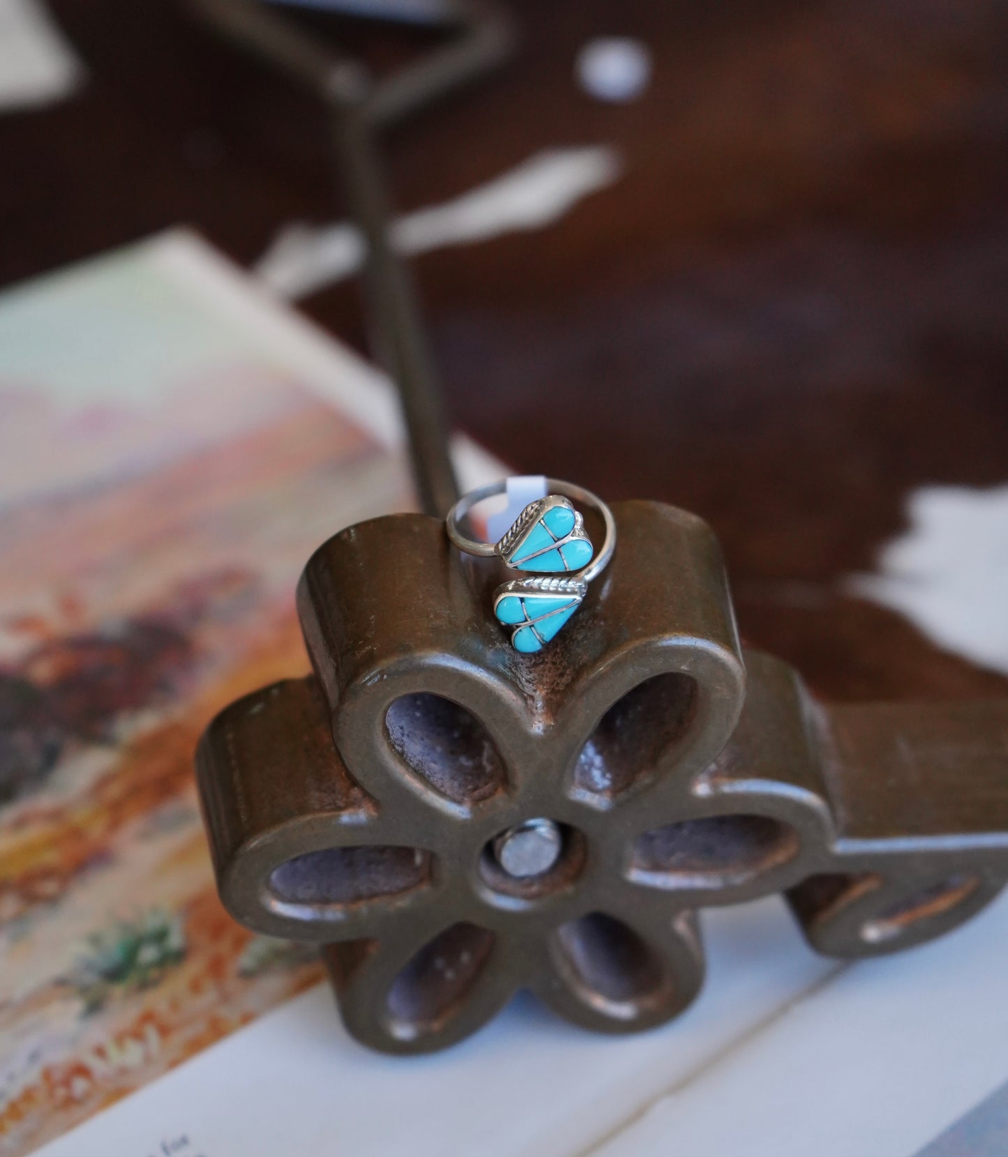 Velda Nastacio Turquoise Heart Ring - Adj