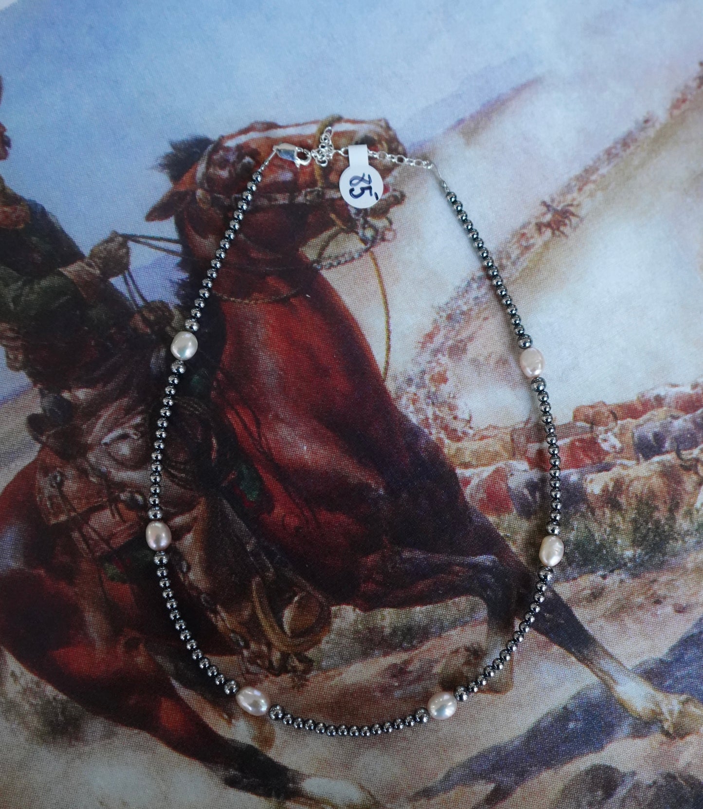 Sterling Silver Pearls & MOP Necklace