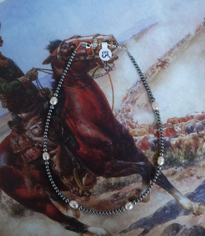 Sterling Silver Pearls & MOP Necklace