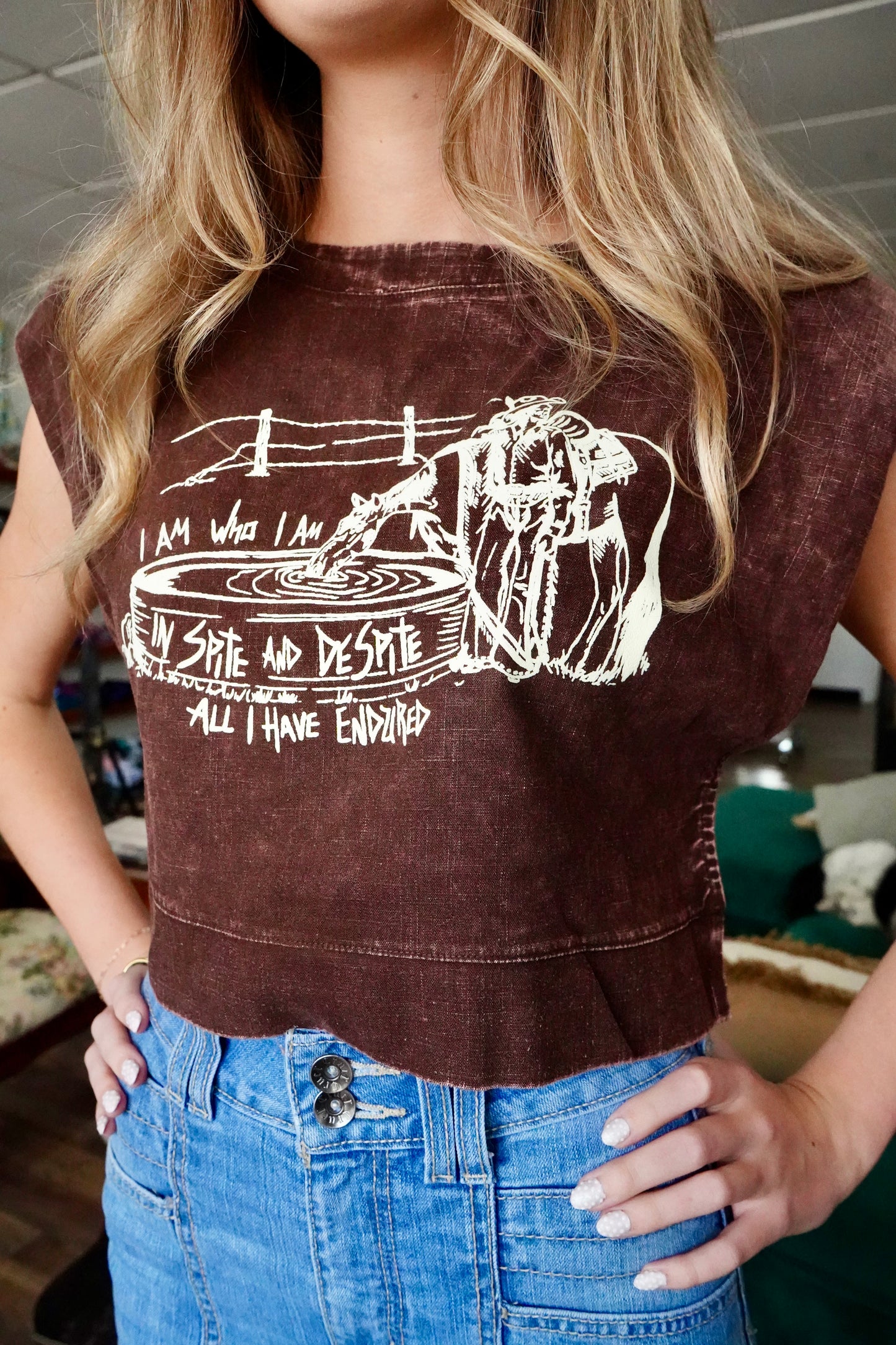 Spite Acid Wash Muscle Crop Tank