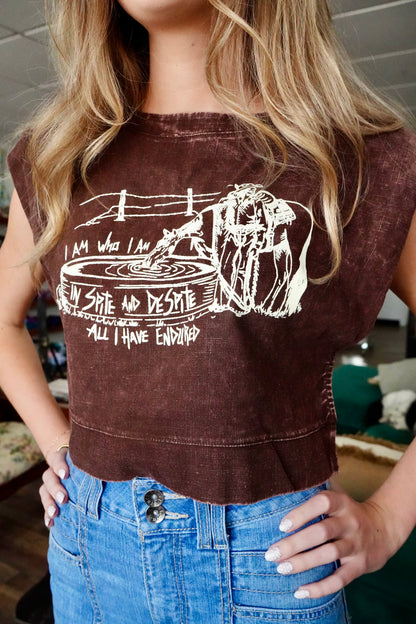 Spite Acid Wash Muscle Crop Tank
