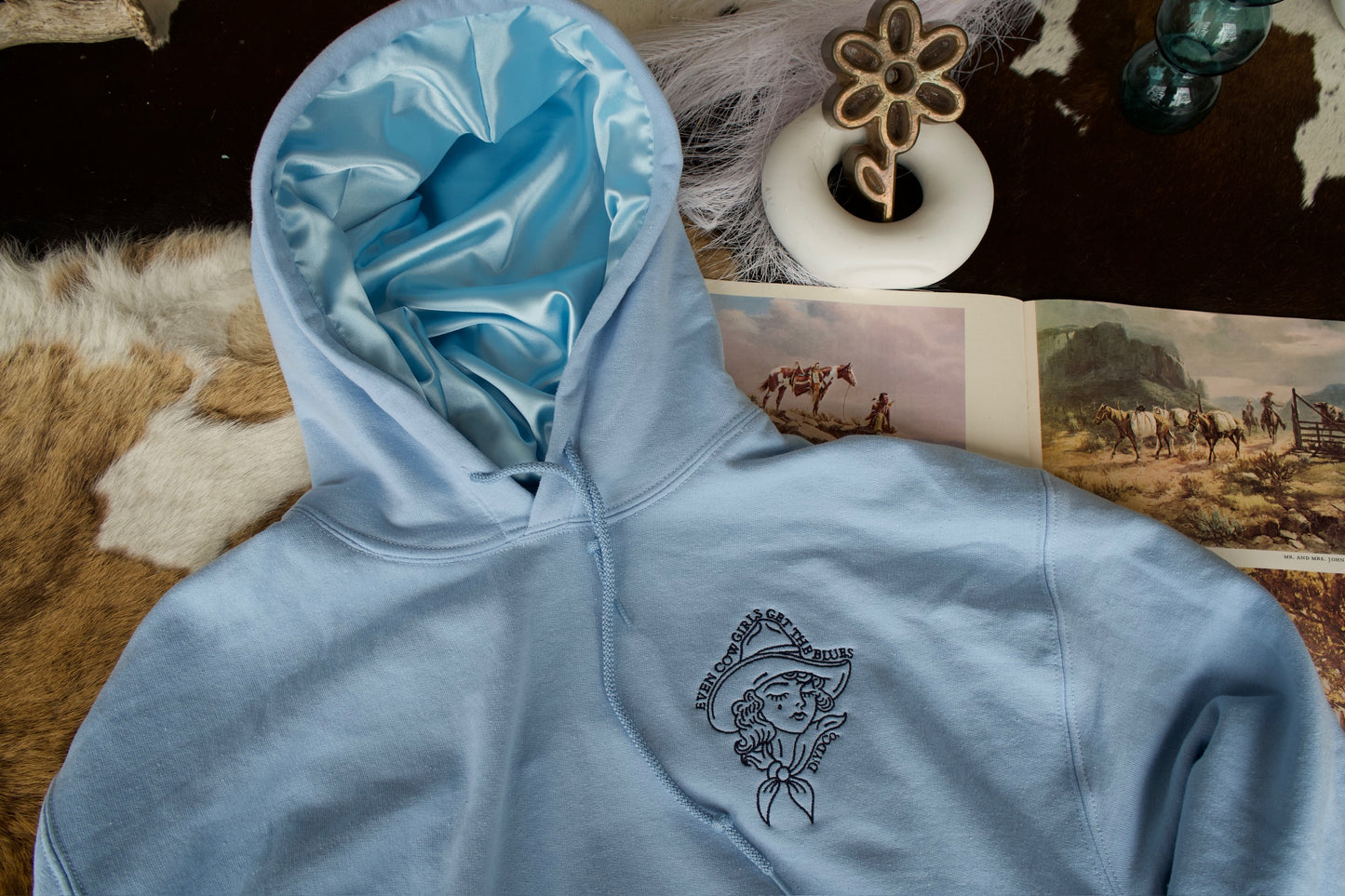 Cowgirls Cry (Sometimes) Unisex Satin Lined Hoodie