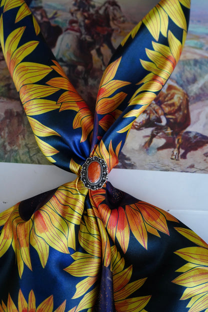 Sunflowers on Navy Wild Rag