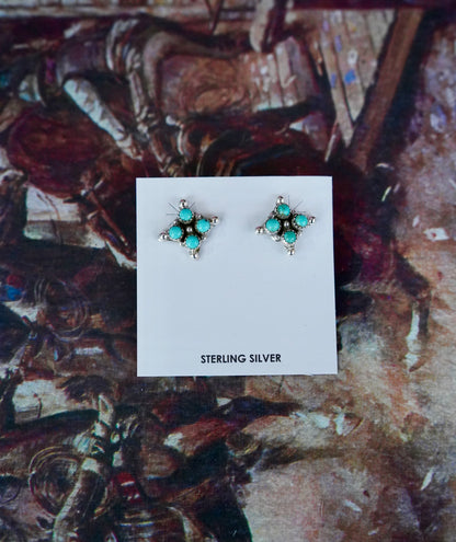4 Stone Square Cluster Stud