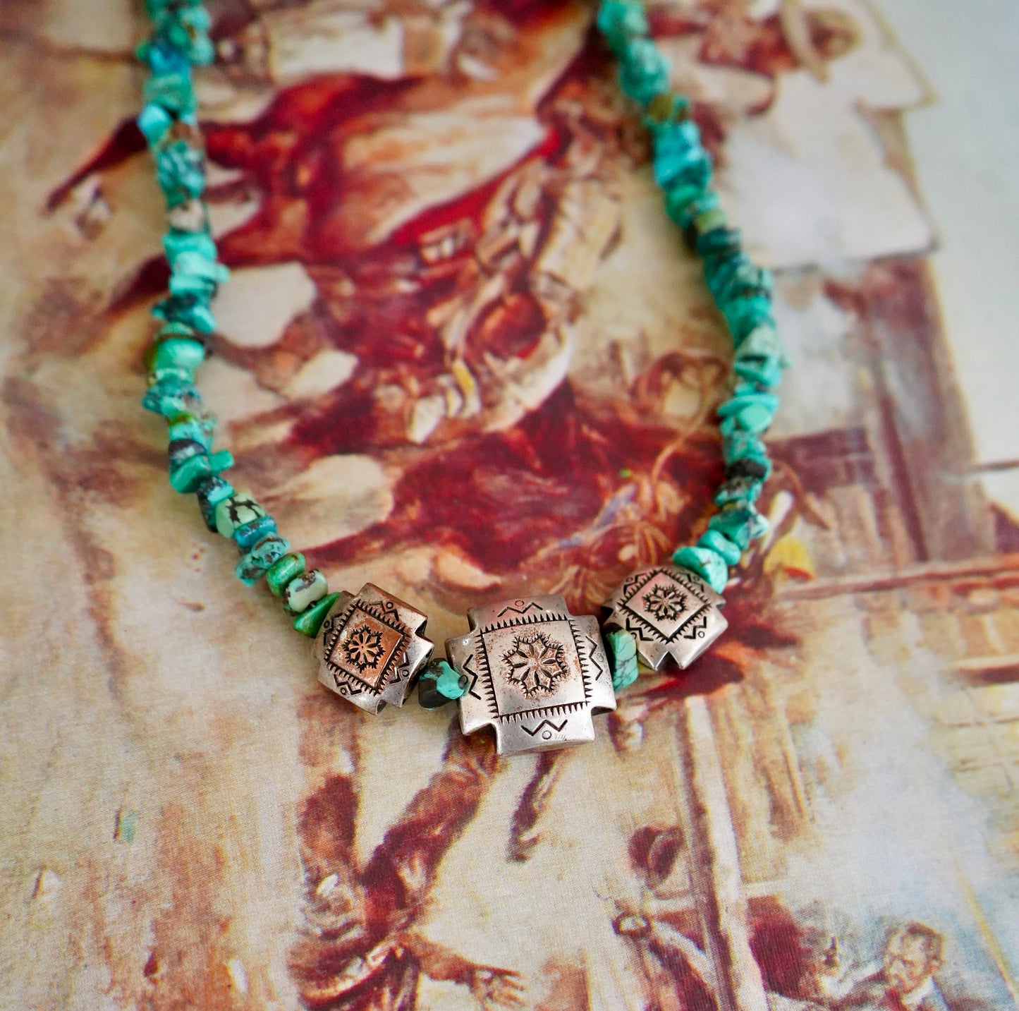 Vintage Turquoise Chip Necklaces