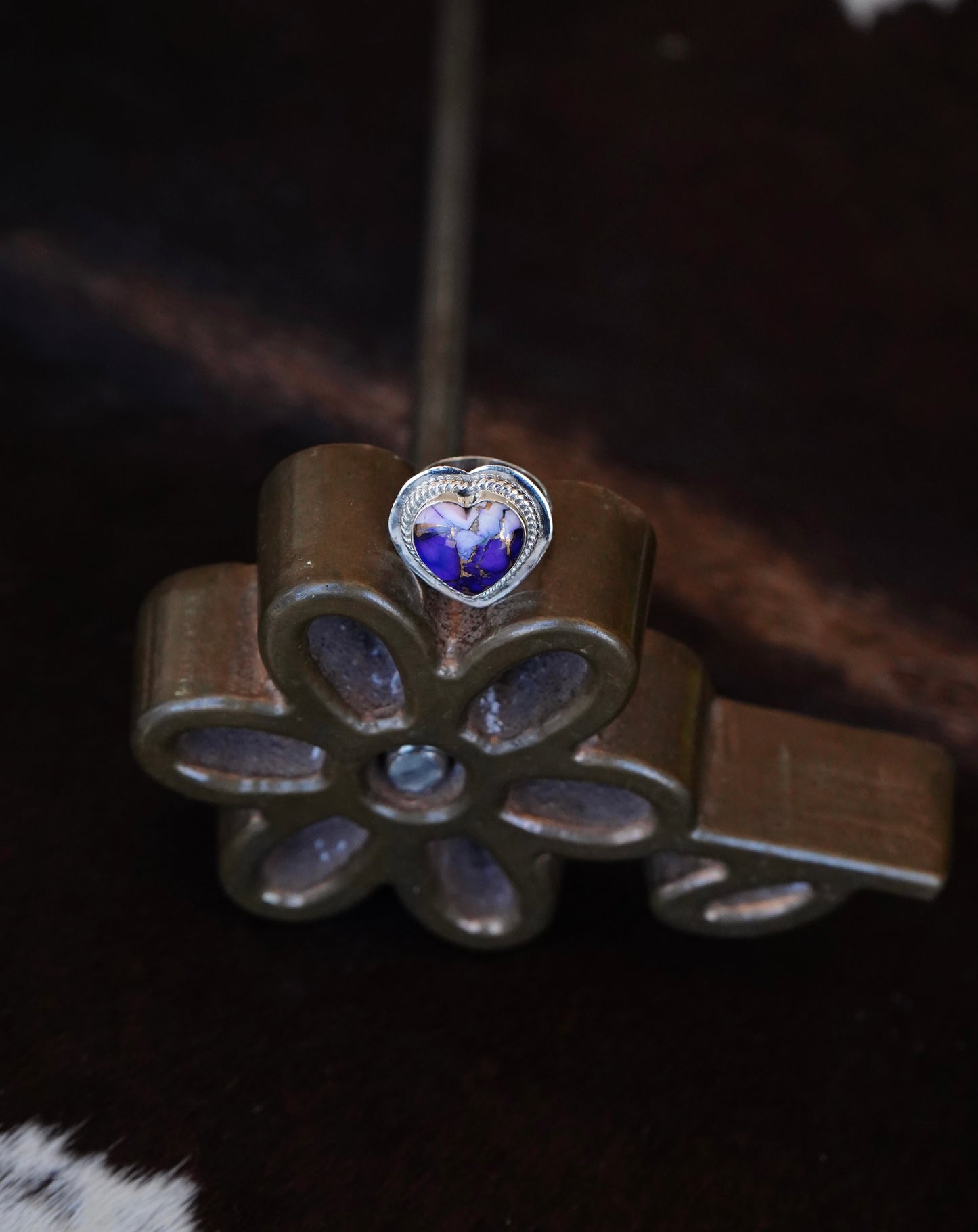 Turquoise Heart Rings - Adj