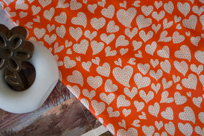 Orange & White Hearts Wild Rag