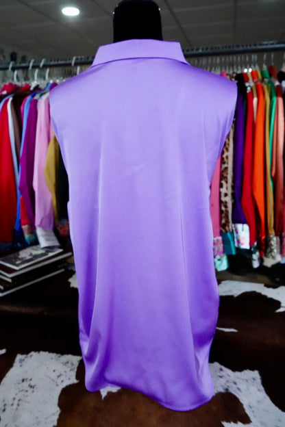 Branded Flowy Satin Button Downs