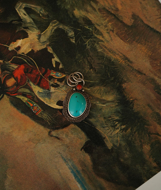 Turquoise & Red Corral Pendant