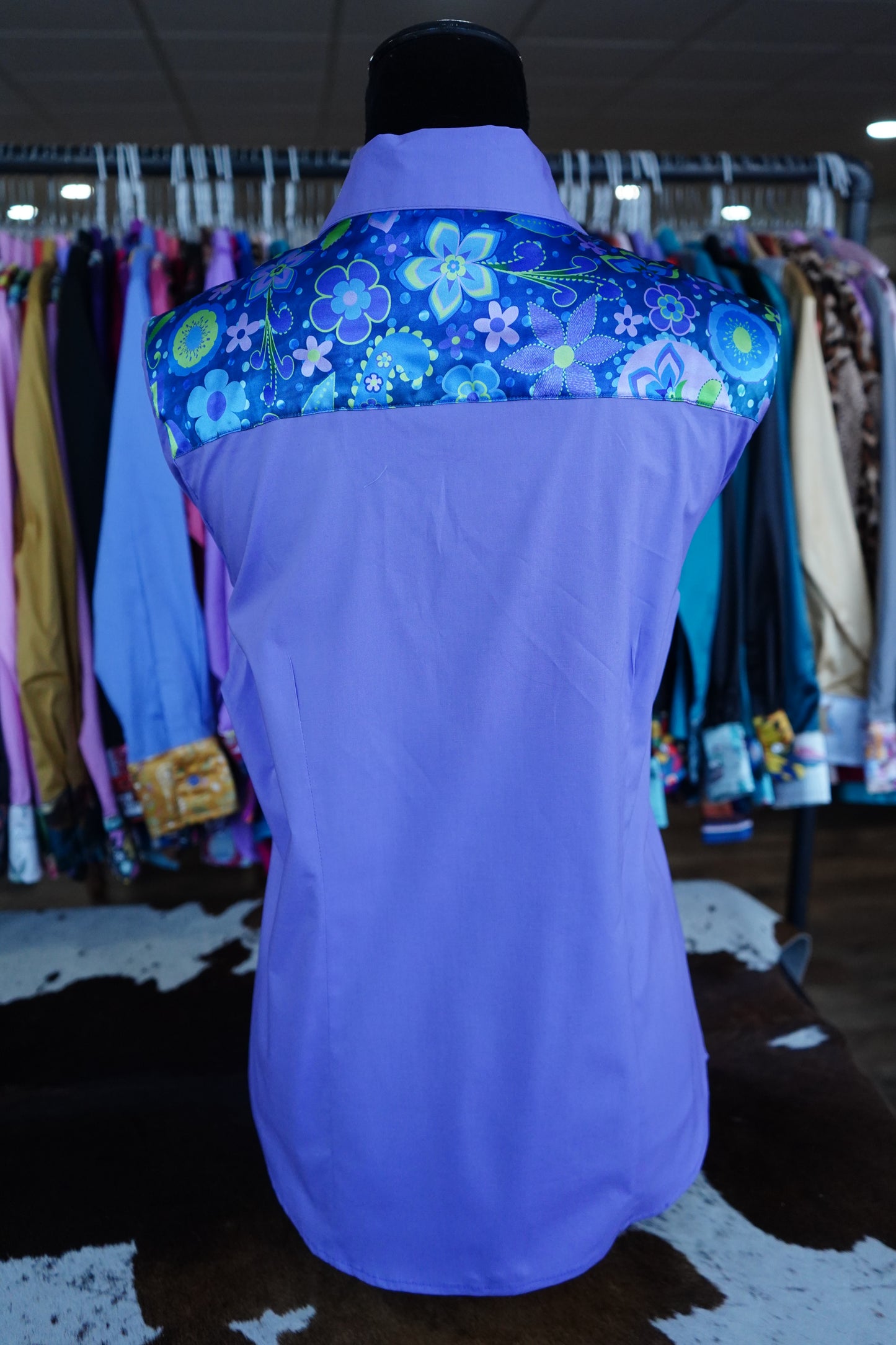 XL - Mystery Man Paisley on Lavender Cotton Button Down