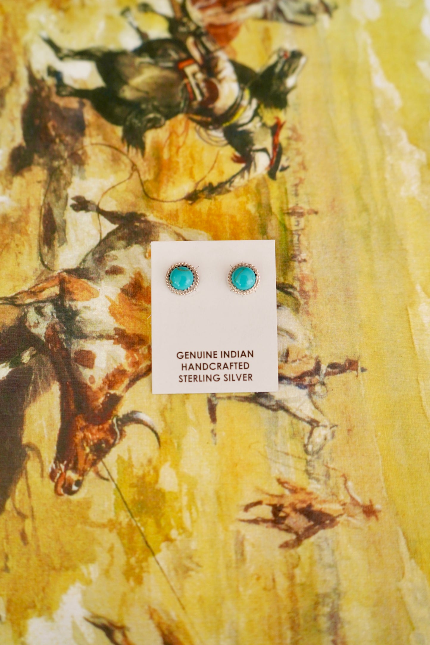 Esther White Turquoise Stud Earrings