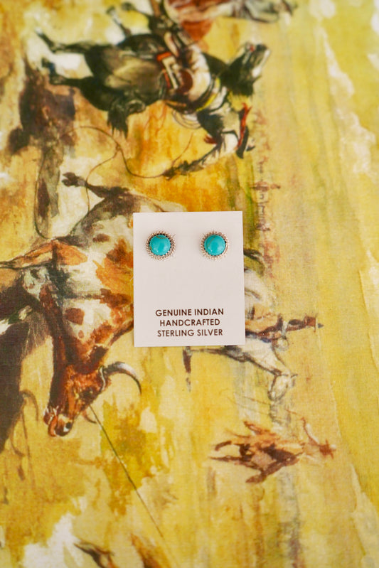 Esther White Turquoise Stud Earrings
