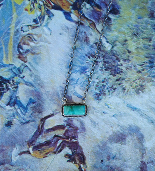 Dainty Turquoise Bar Necklace