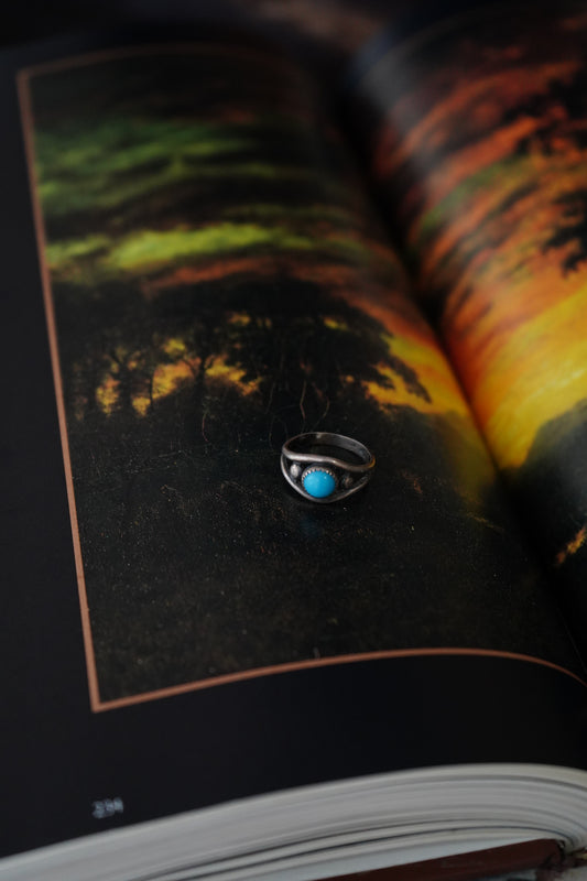 Vintage Dainty Turquoise Ring - Sz 6