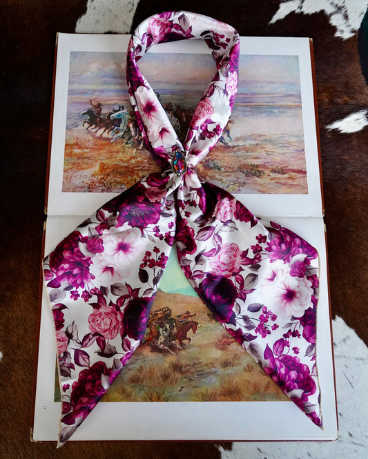Burgundy & Tan Floral Wild Rags
