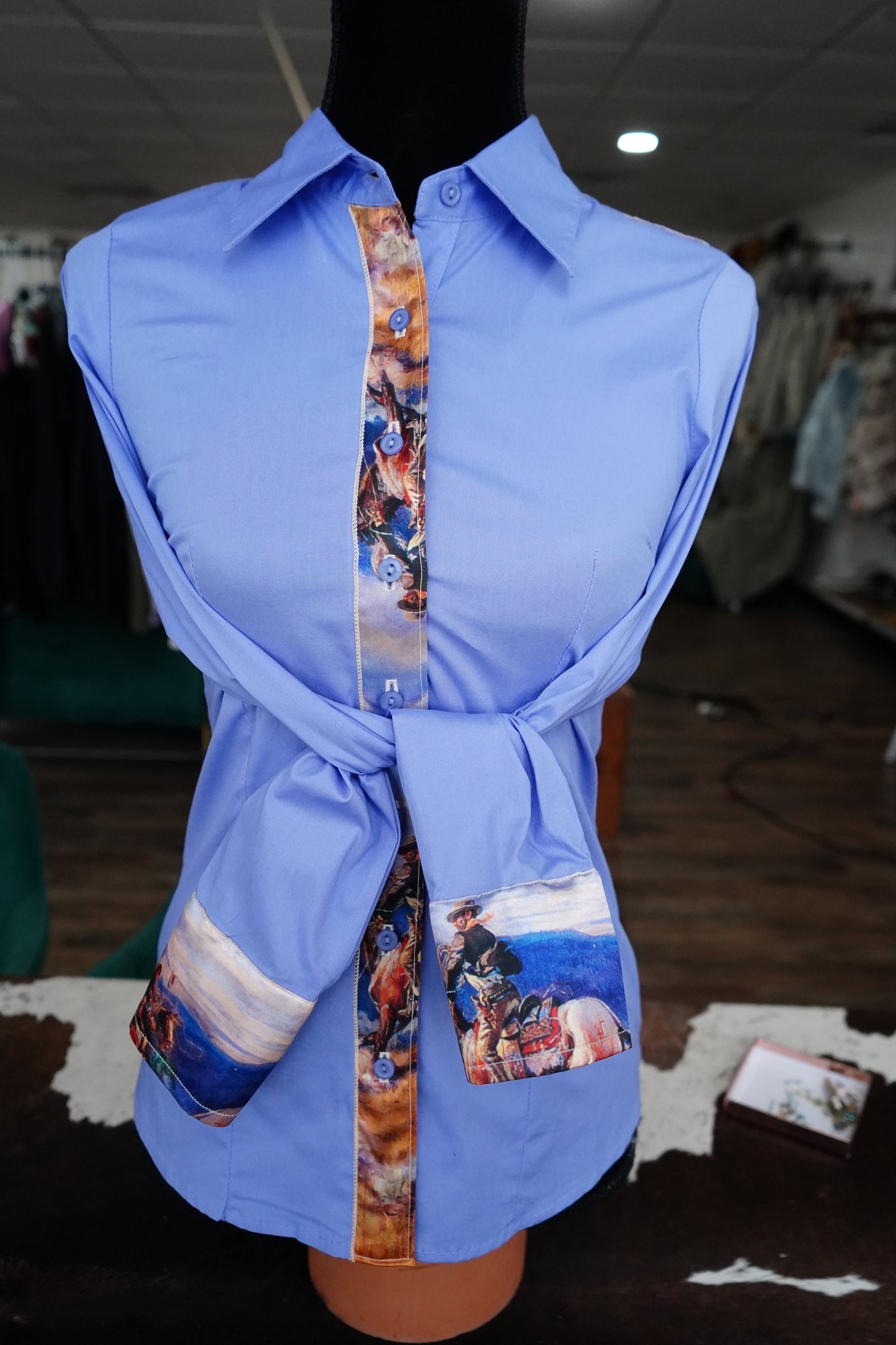 S - Northern Outlaws on Lilac Cotton Button Down