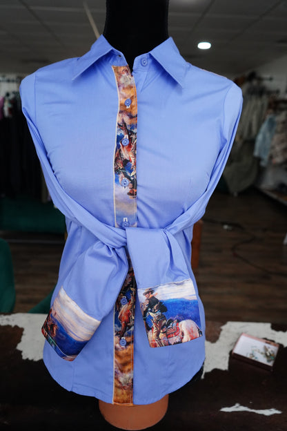 S - Northern Outlaws on Lilac Cotton Button Down